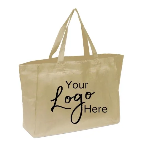 Canvas Ultimate Shopper Bag w/6" Gusset (16"x12"x6") view 2