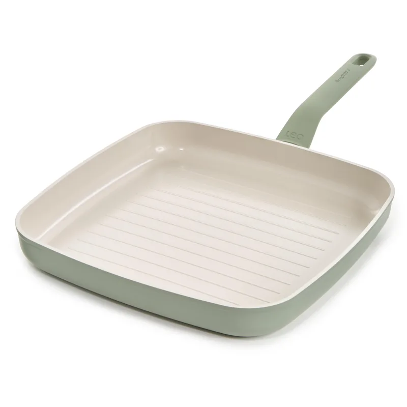BergHoff Leo Balance Ns Ceramic Grill Pan 11", Recycled Aluminum, Sage