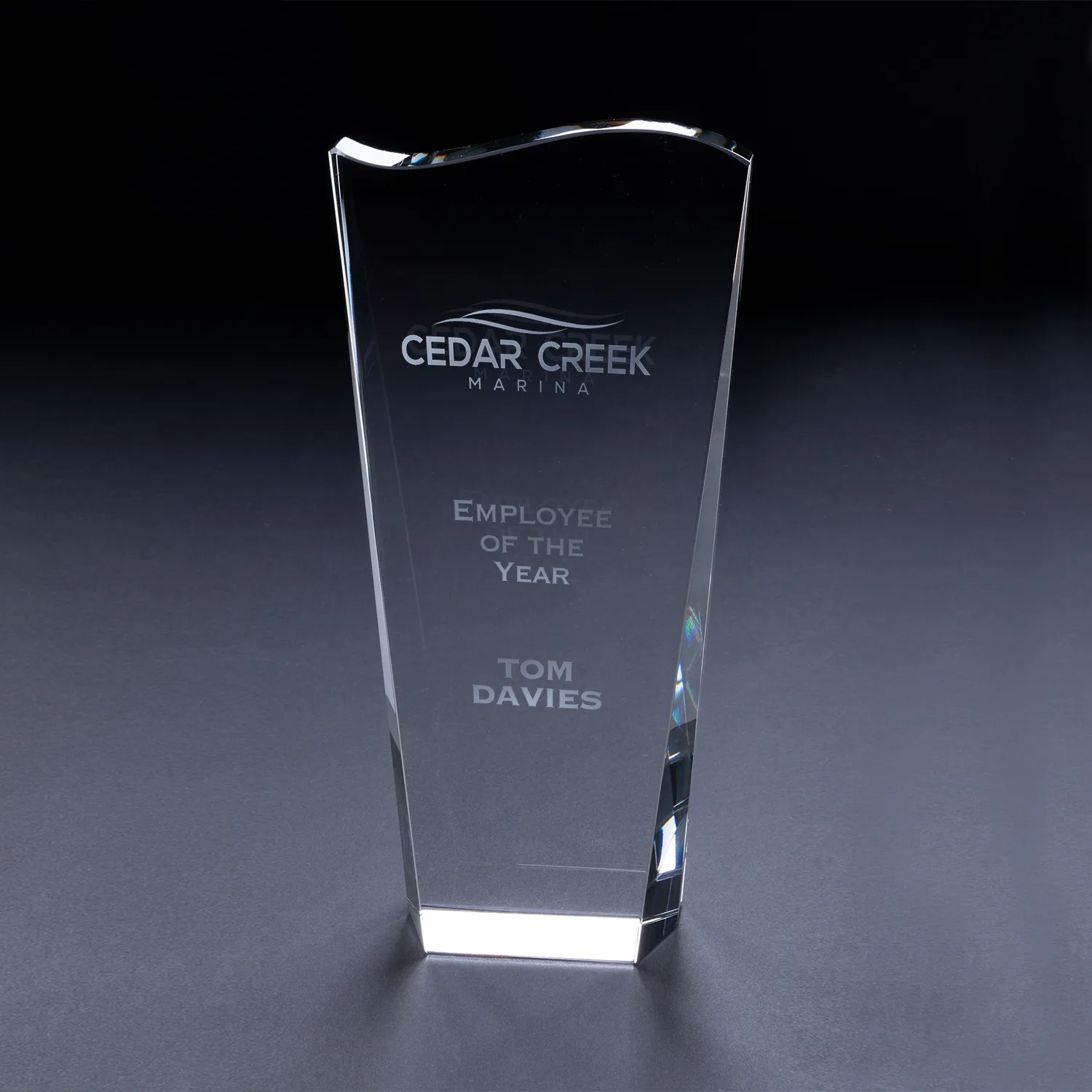 7 3/4" Clear Wave Top Award