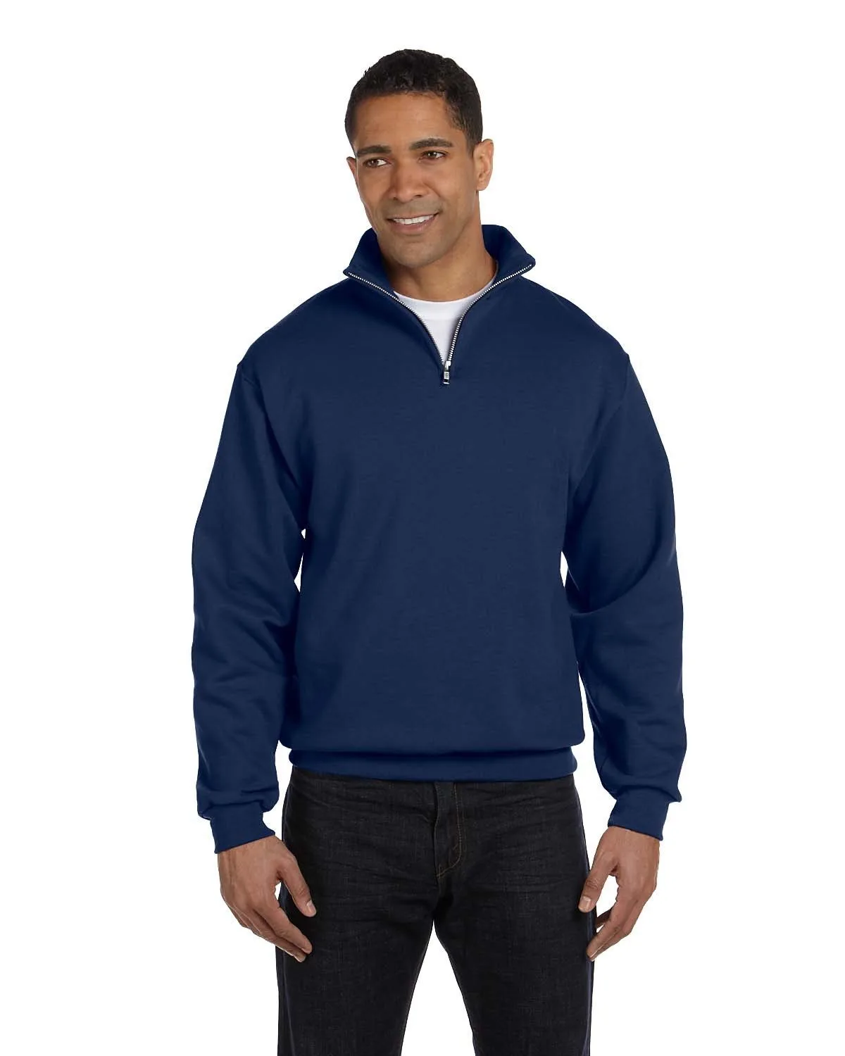 Jerzees Adult NuBlend® Quarter-Zip Cadet Collar Sweatshirt view 6