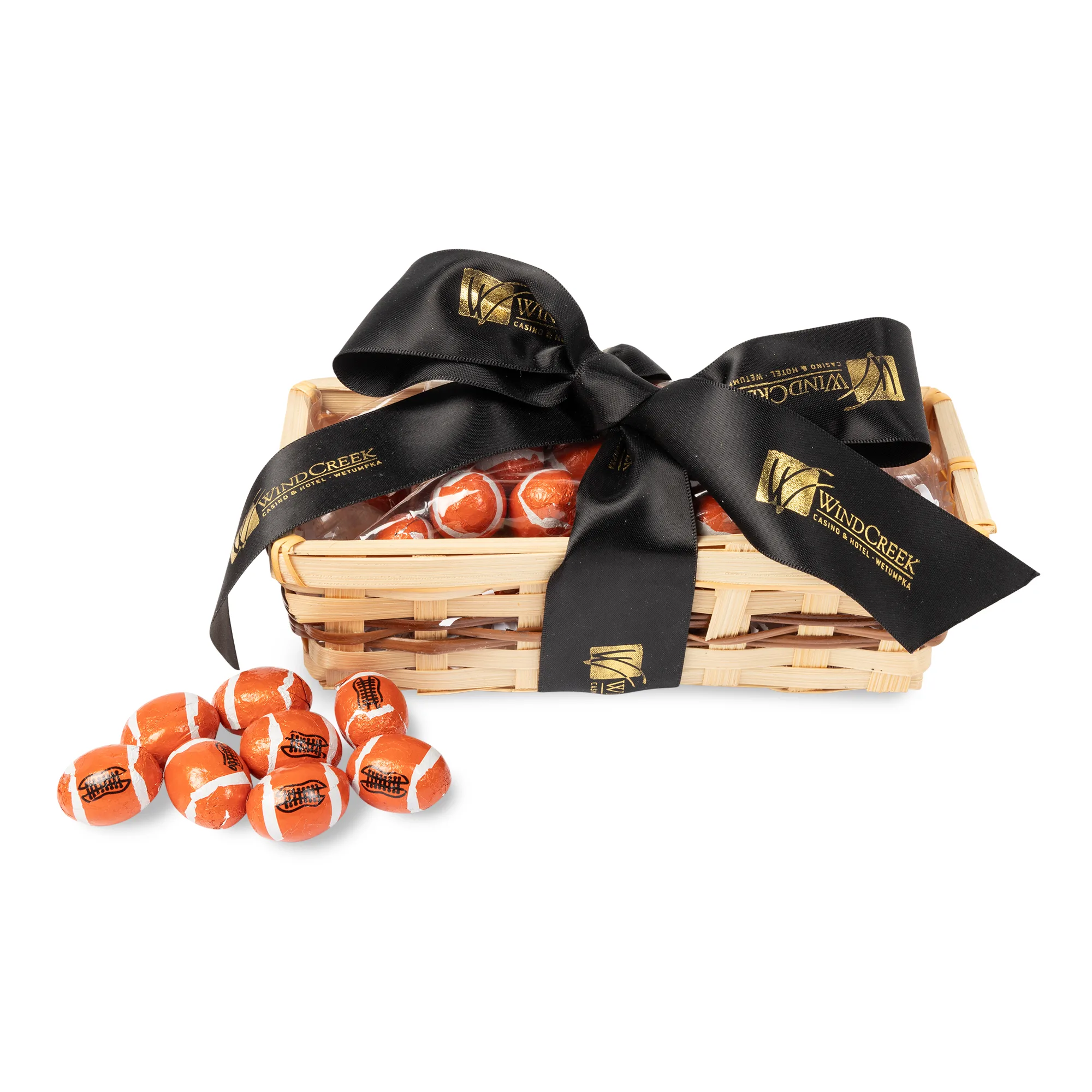 Gift Basket with Chocolate Footballs