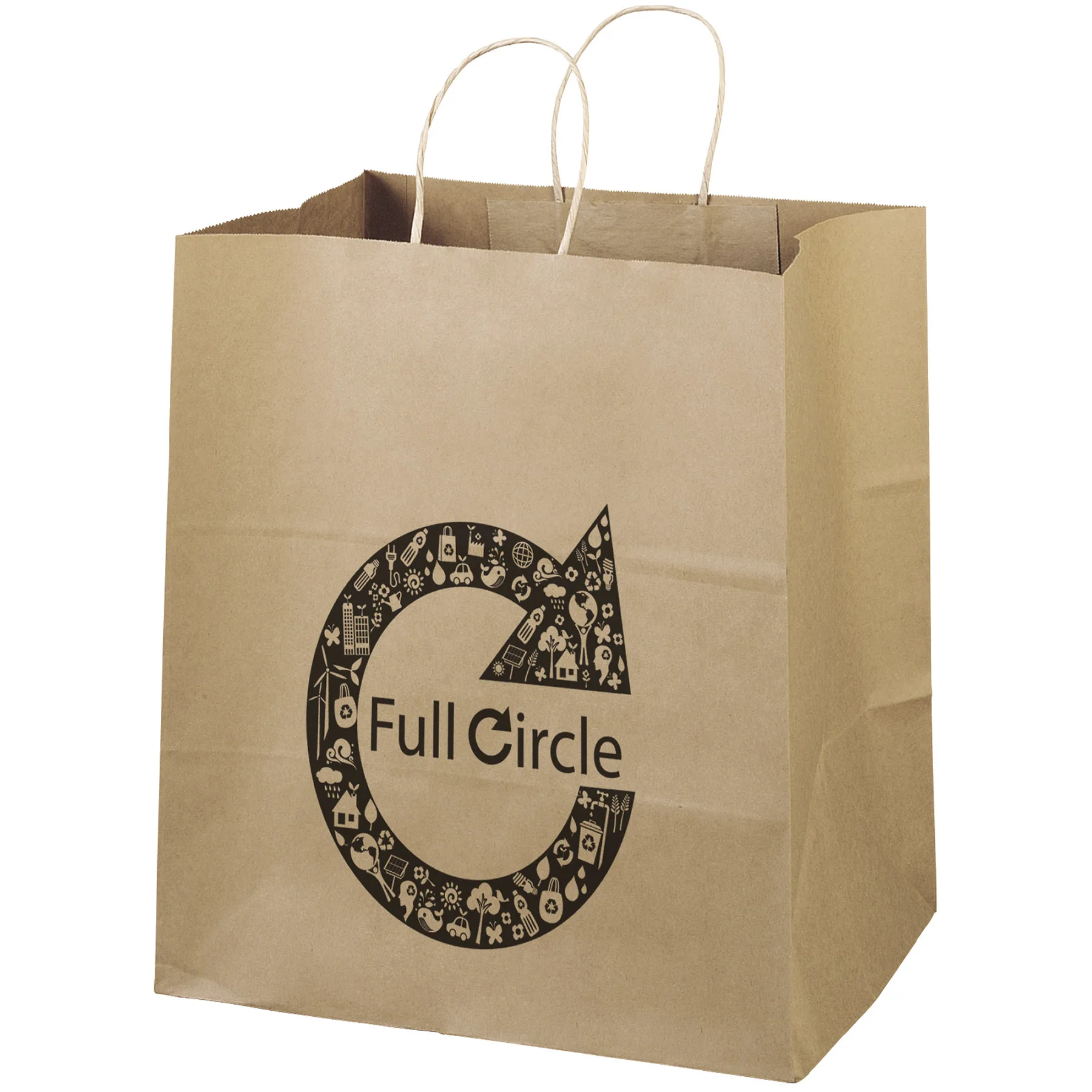 Eco Brute - Kraft-Brown Shopper - Flexo Ink Print (14" x 10" x 15 1/2")