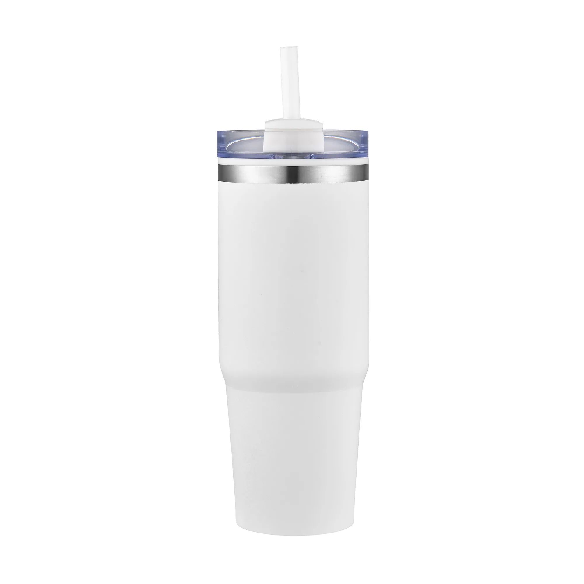 30 Oz. Dual Wall Stainless Steel Tumbler with Clear Lid view 2