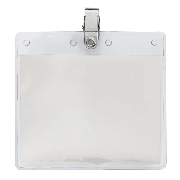 4" x 3" Blank Horizontal Vinyl Pouch with Bulldog Clip view 2