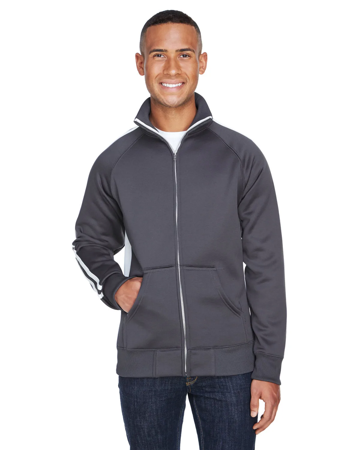 J AMERICA Adult Vintage Poly Fleece Track Jacket