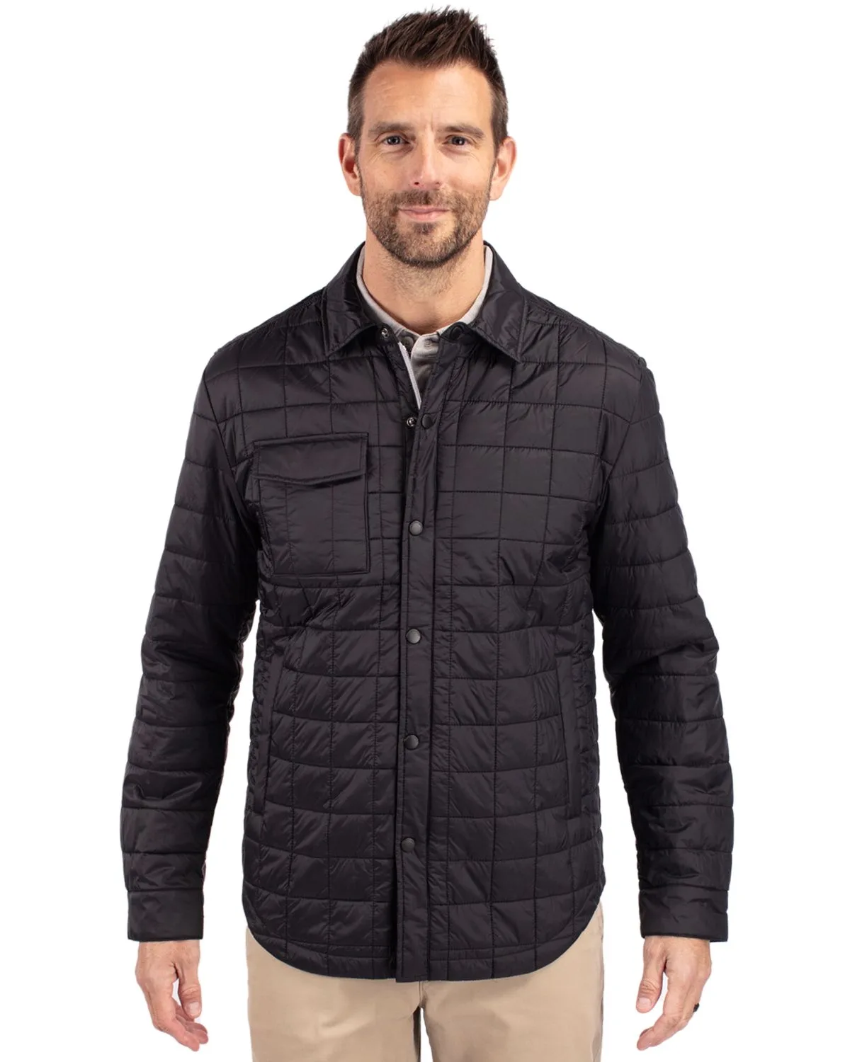 Cutter & Buck Rainier PrimaLoftÂ® Mens Eco Insulated Quilted Shirt Jacket