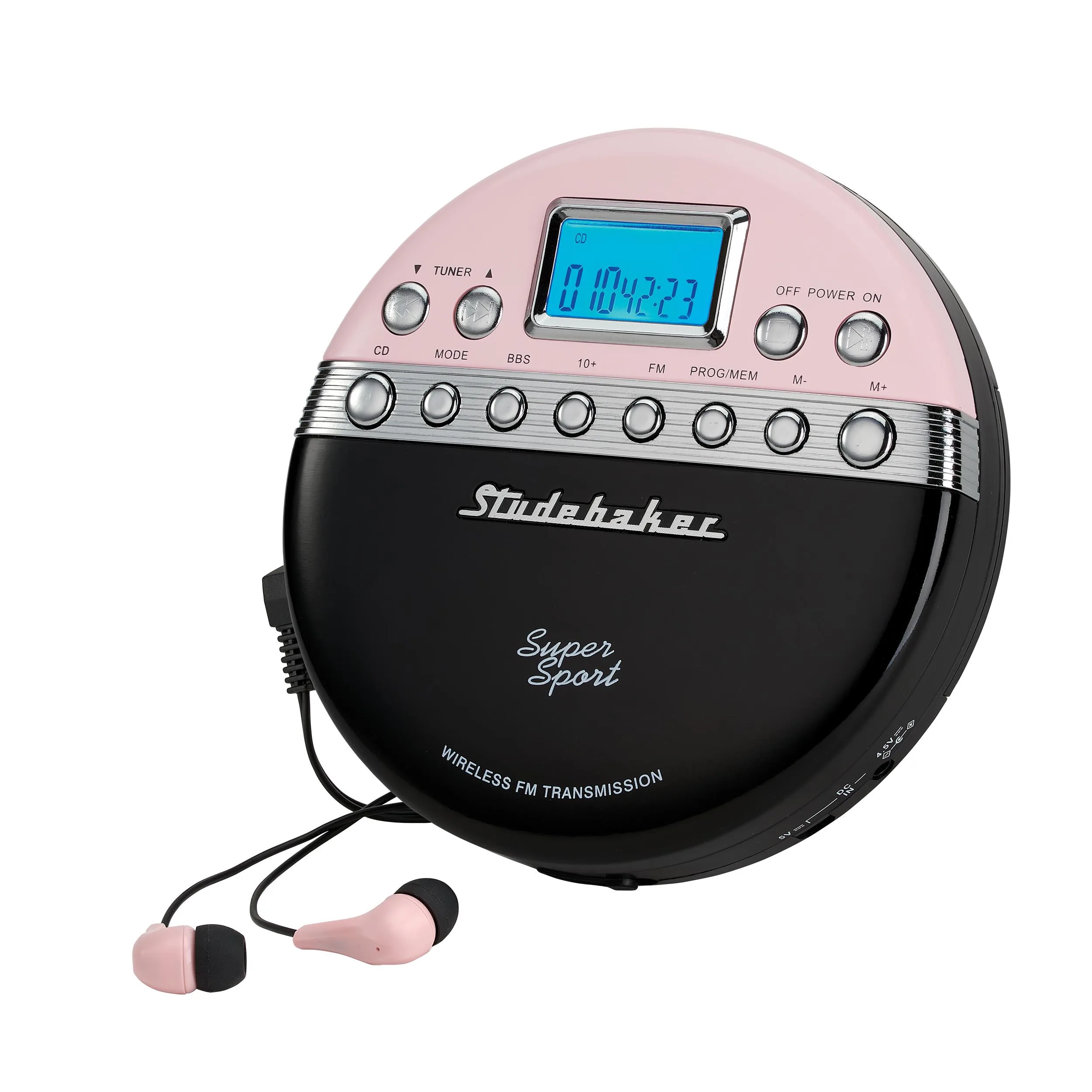 Studebaker Personal Cd Player w/Pll Fm Radio, 60 Second Asp, Earbuds And Audio Book Feature