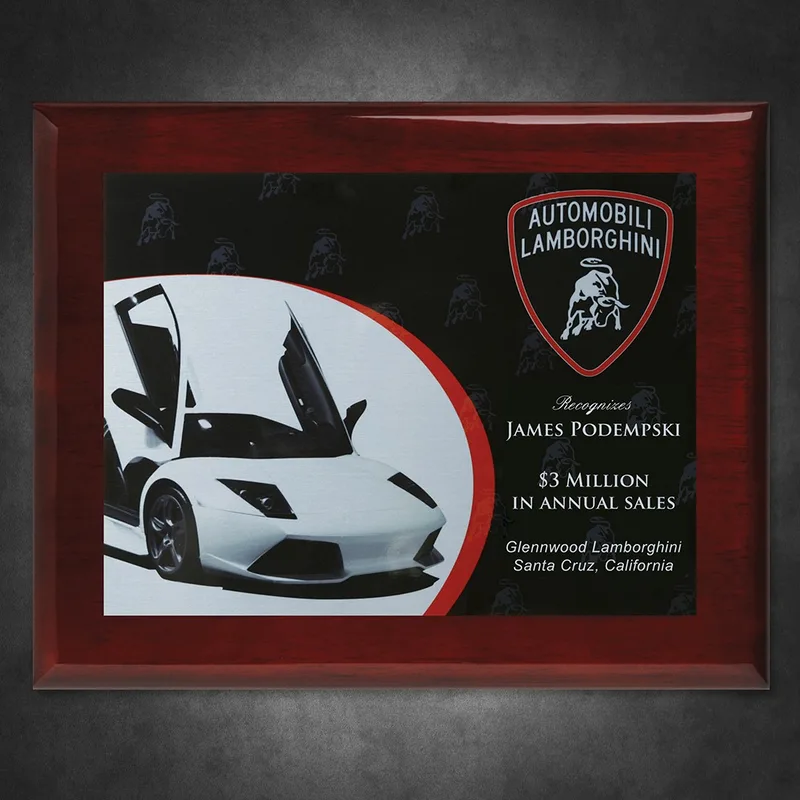 Aberdeen Rosewood Plaque 9" x 12" with Sublimated Plate