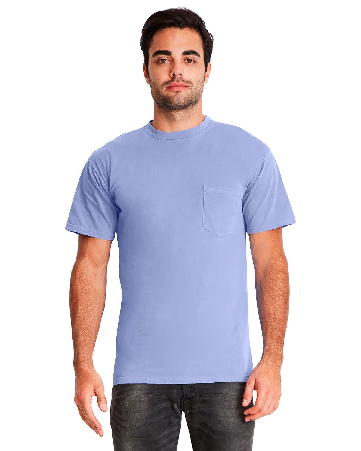 NEXT LEVEL APPAREL Adult Inspired Dye Crew with Pocket view 4