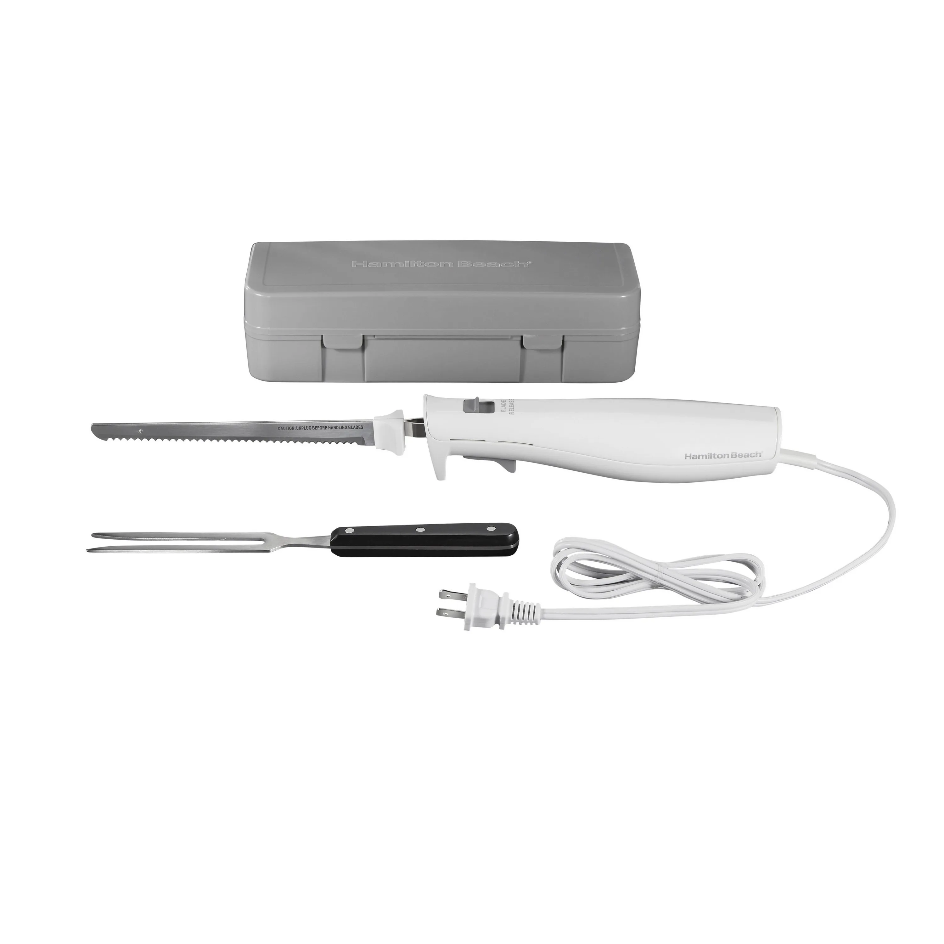 Hamilton Beach Electric Knife Set w/Fork And Case, Ergonomic Design, Stainless Steel Reciprocatin