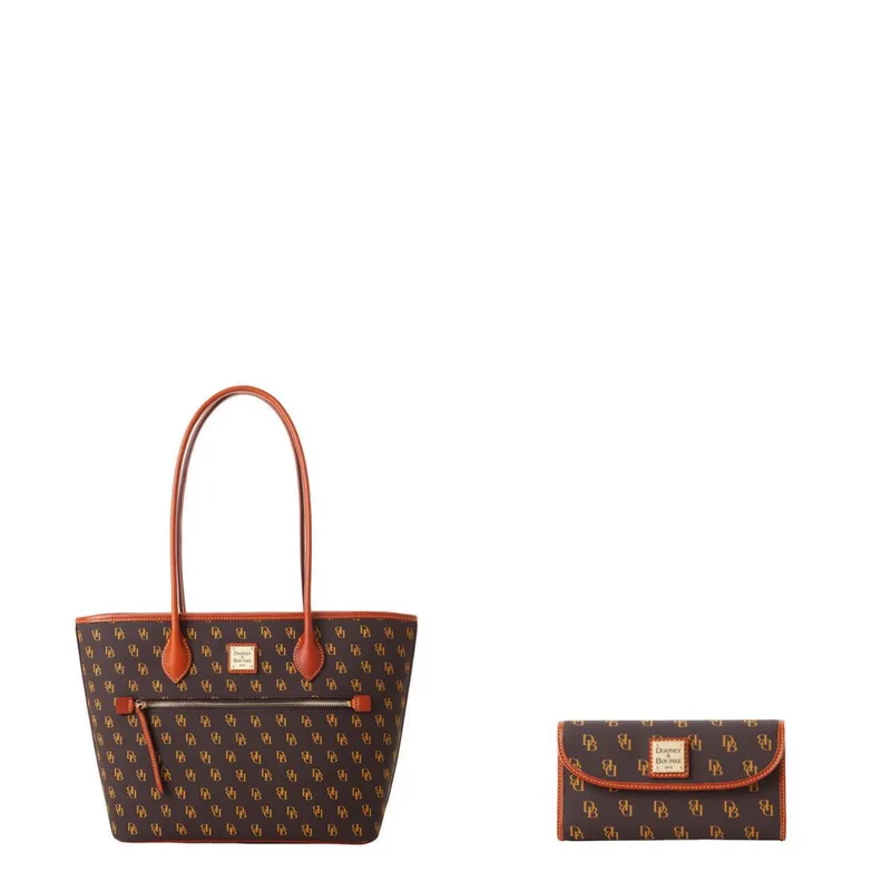 Dooney & Bourke Gretta Tote And Continental Clutch Set