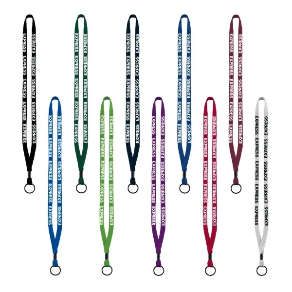 1/2" Cotton Lanyard with Metal Crimp & Split-Ring view 2