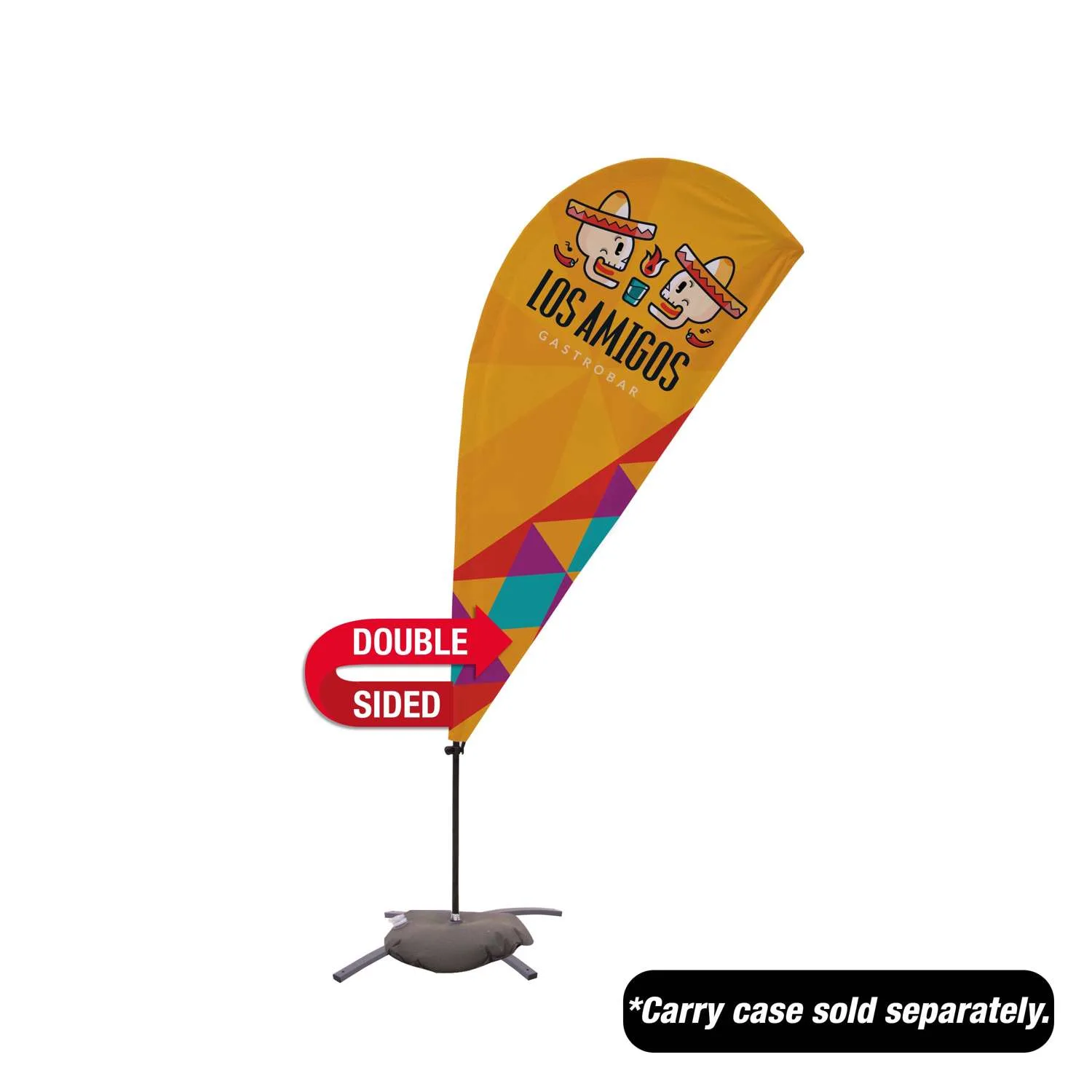 6.5' Value Teardrop Sail Sign Flag - 2-Sided with Cross Base