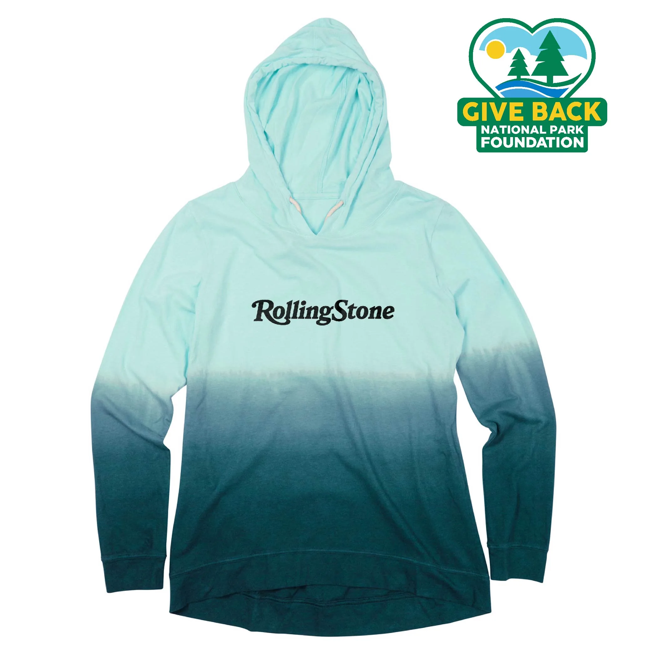 ACE Ladies Ombre Long Sleeve Hooded T-shirt view 3