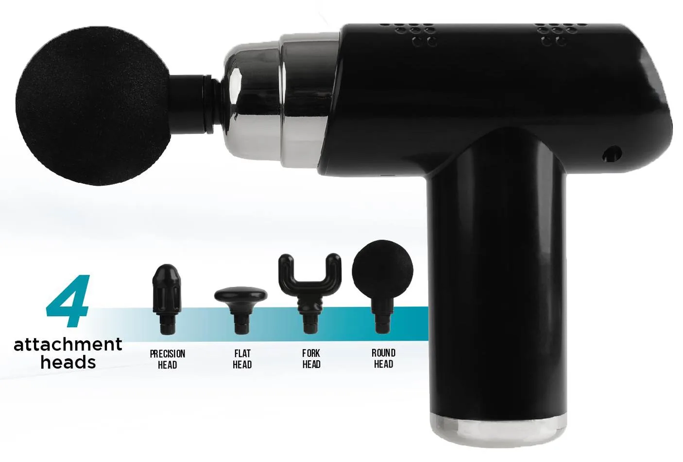 Health, Beauty & Fitness Vivitar Handheld Deep Tissue Cordless Percussion Massage Gun Black/Silver