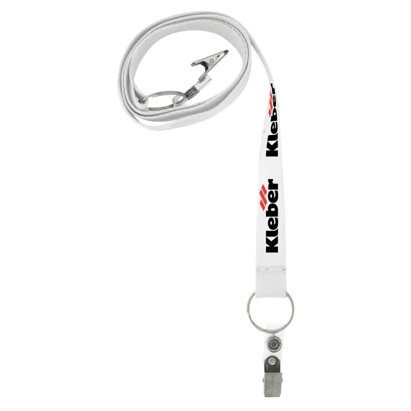 3/4" Screen Printed Dual Attachment Lanyard (QuickShip) 18-24 Days
