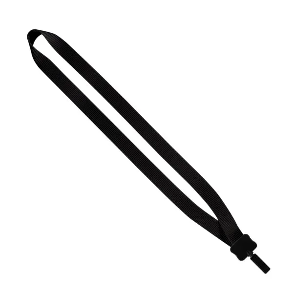 3/4" Smooth Nylon Lanyard with Plastic Clamshell & Bulldog Clip