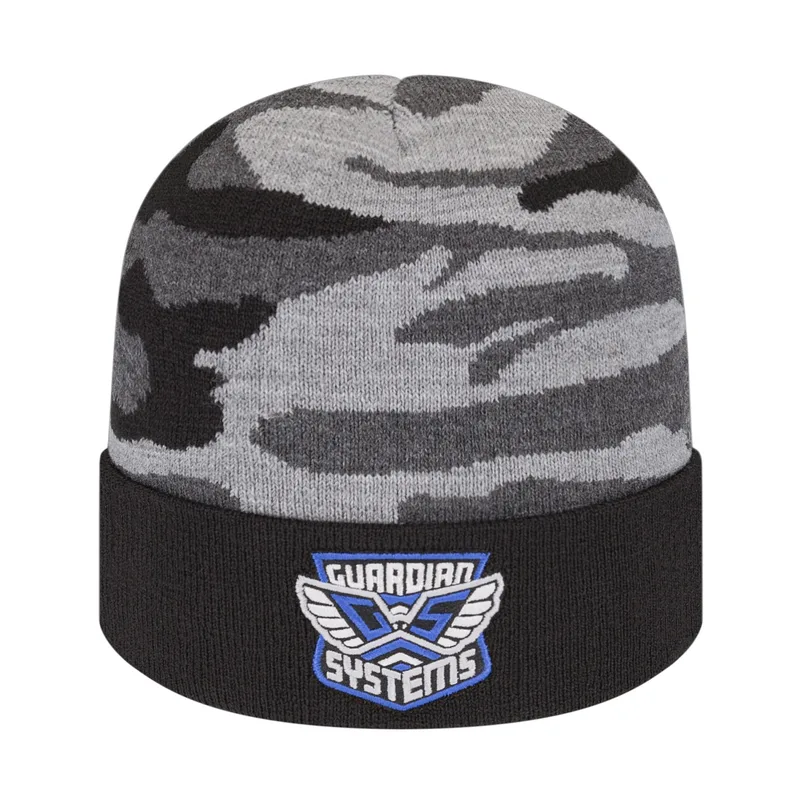 Urban Camouflage Knit Cap with Solid Color Cuff