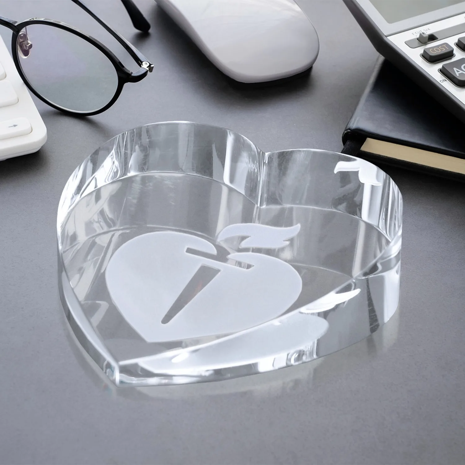 Slant Heart Paperweight 2-3/4" W