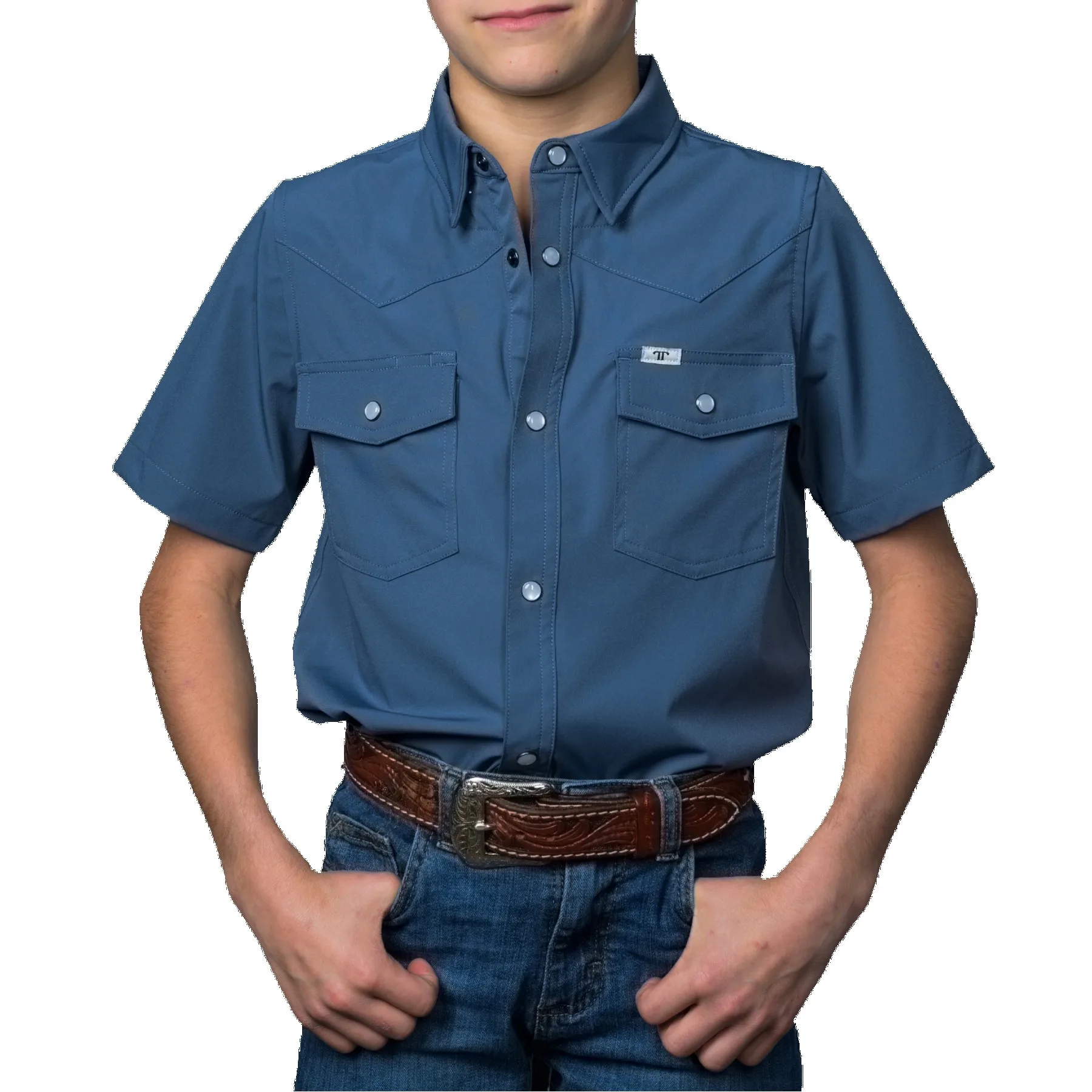 Youth Ferrell® Short Sleeve Snap Shirt view 3