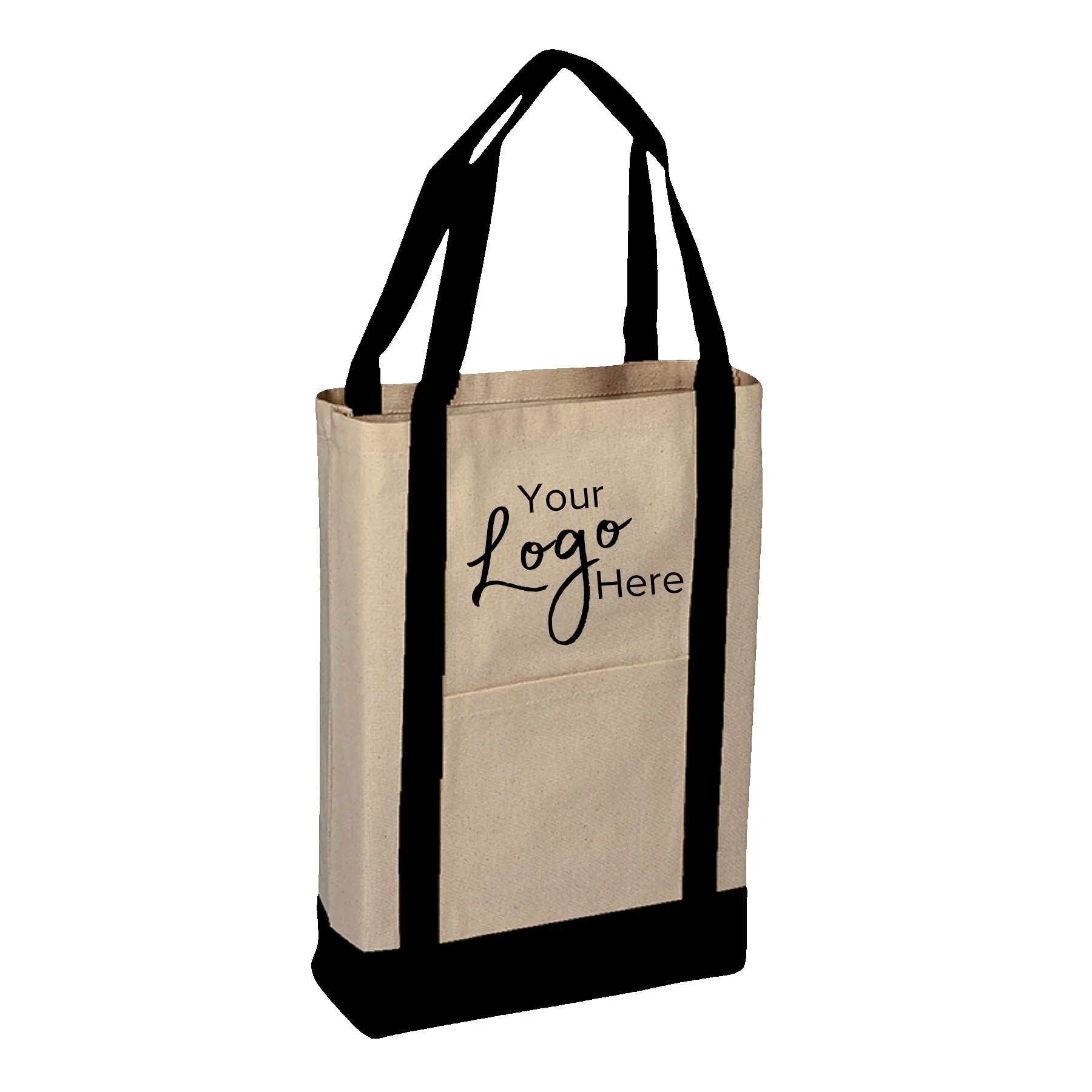 2-Tone Canvas Deluxe Tote Bag w/4" Gusset (14"x16"x4")