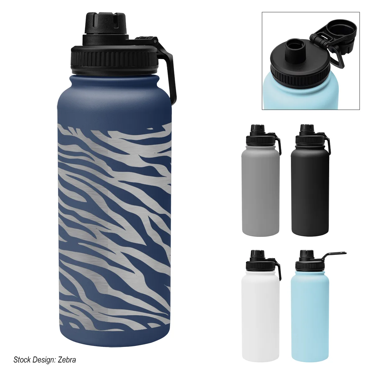 32 Oz. Full Laser Austin Recycled Stainless Steel Bottle view 2
