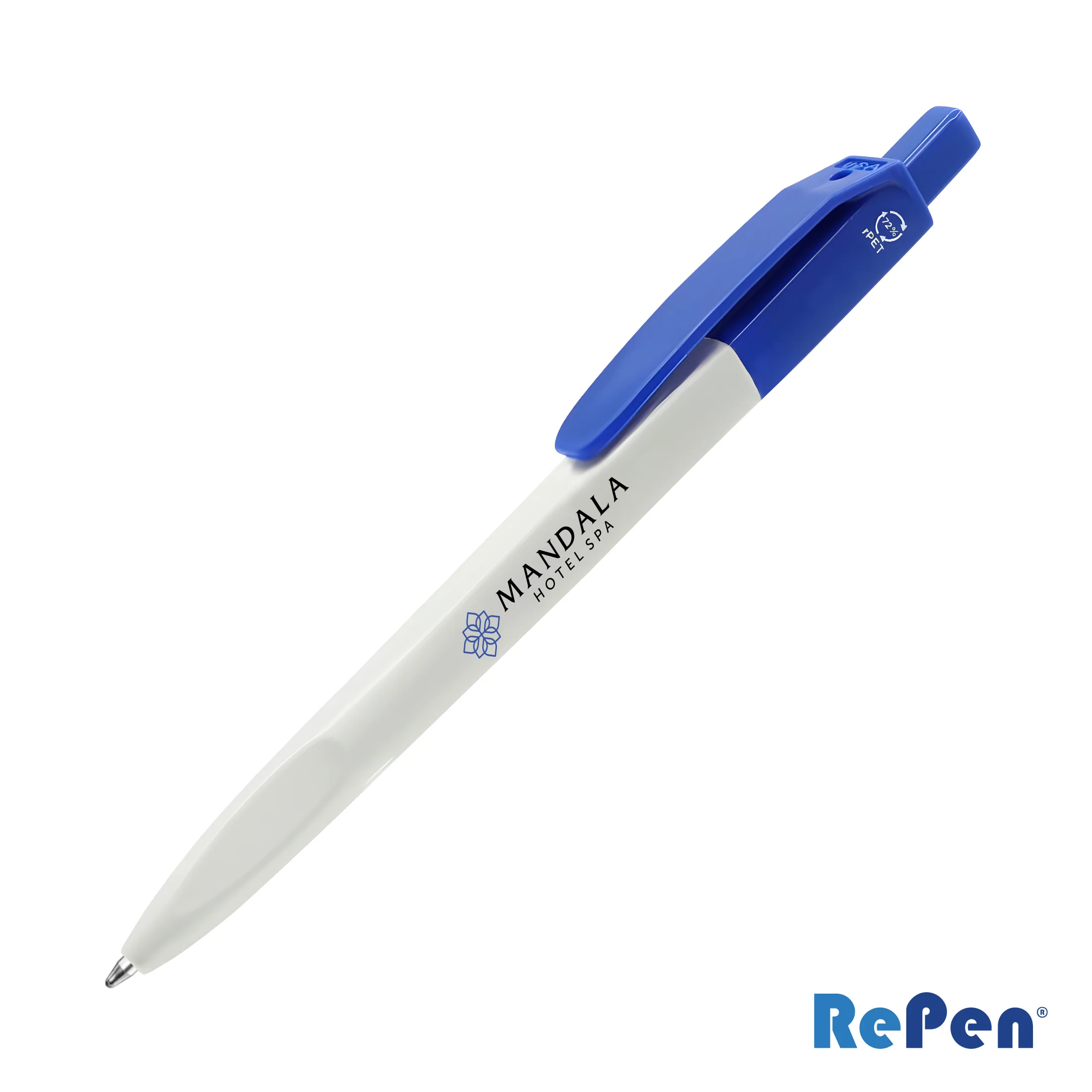 Solid, White / Blue