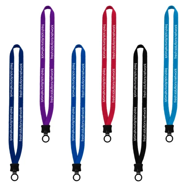 1/2" Smooth Nylon Lanyard with Plastic Clamshell & O-Ring view 2