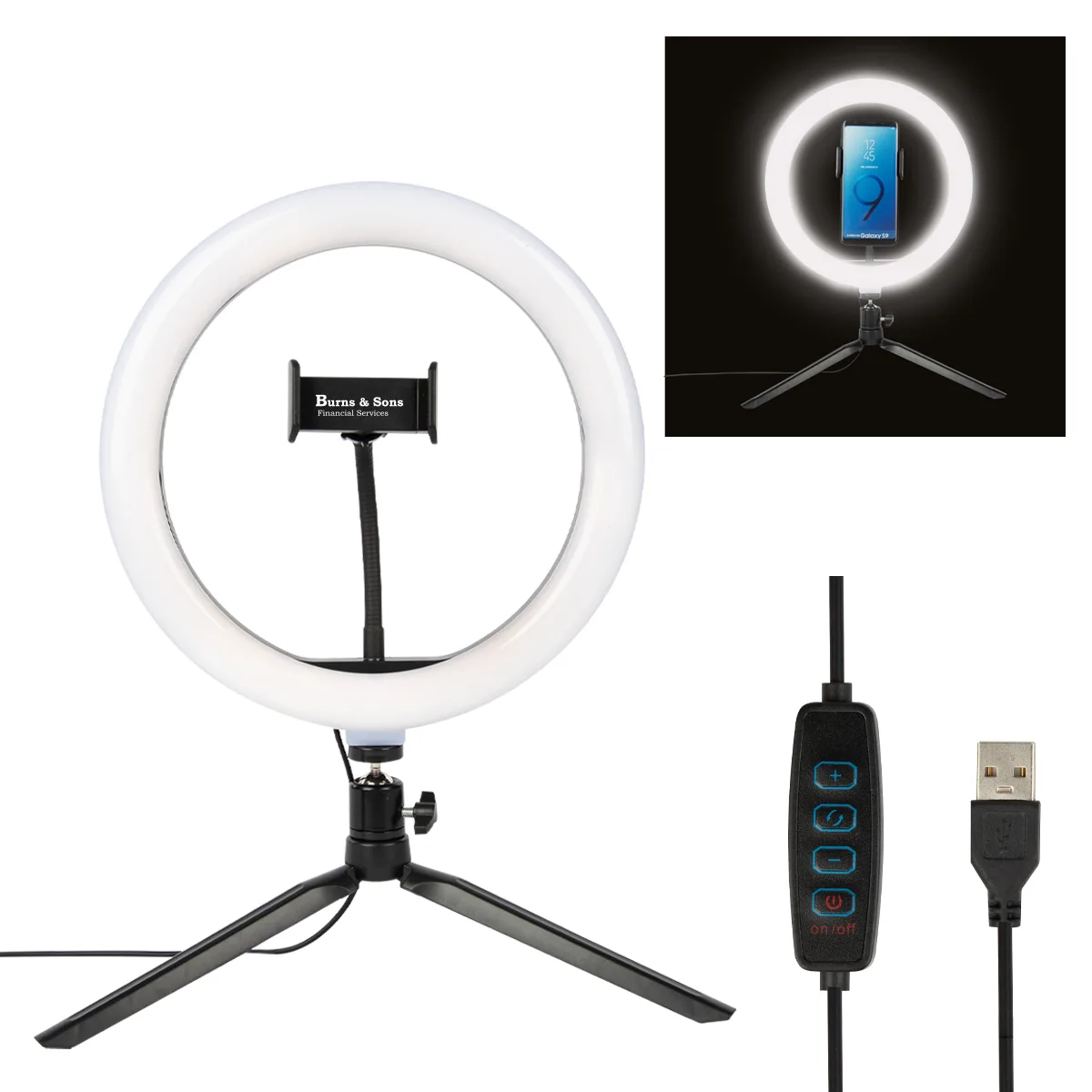10" Led Ring Light With Phone Holder view 2