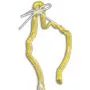 Hand Finger with String Inkbend Standard, Bent Pen