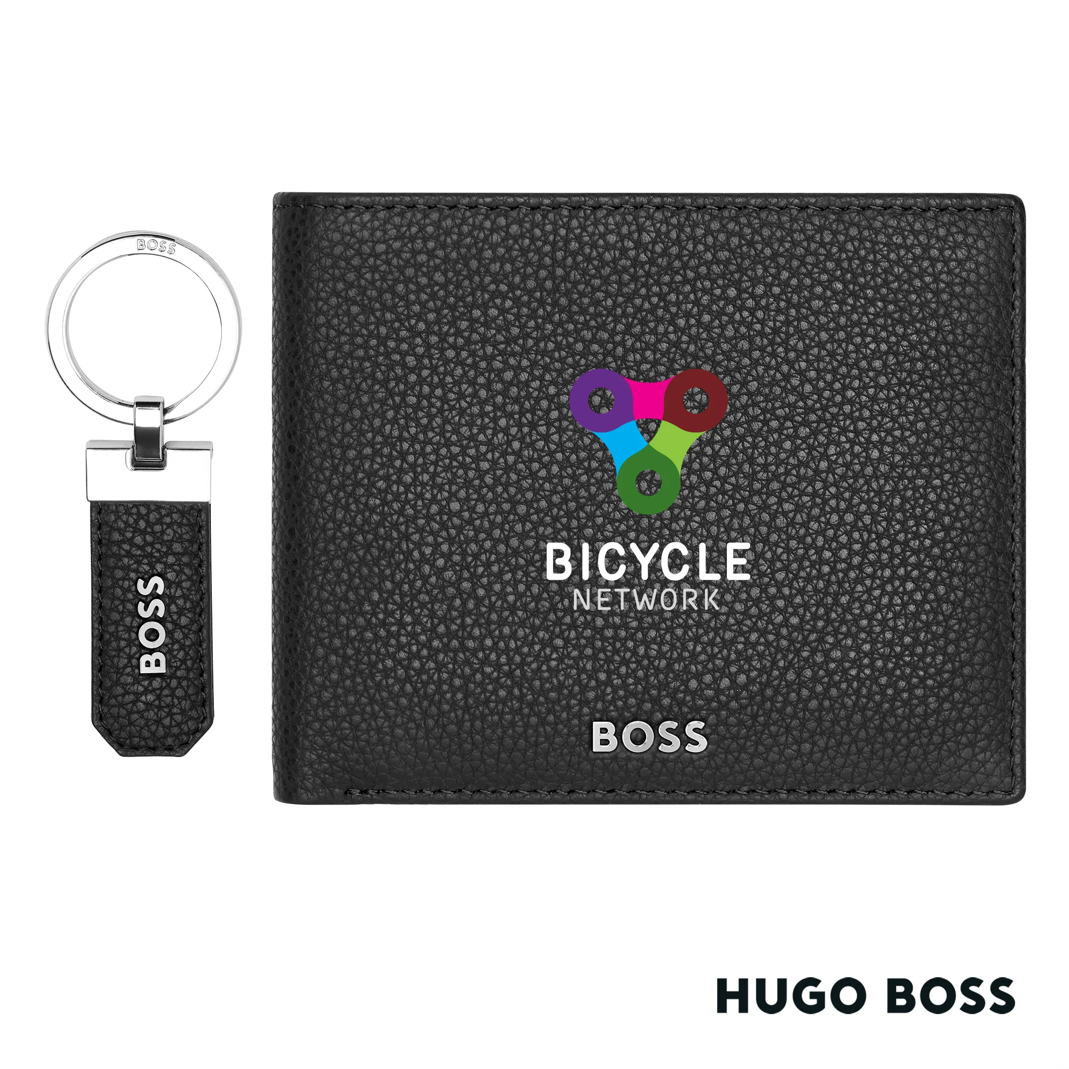 Hugo Boss® Classic Grained Key ring & Wallet Set — Hugo Boss® Classic Grained Key ring & Wallet Set