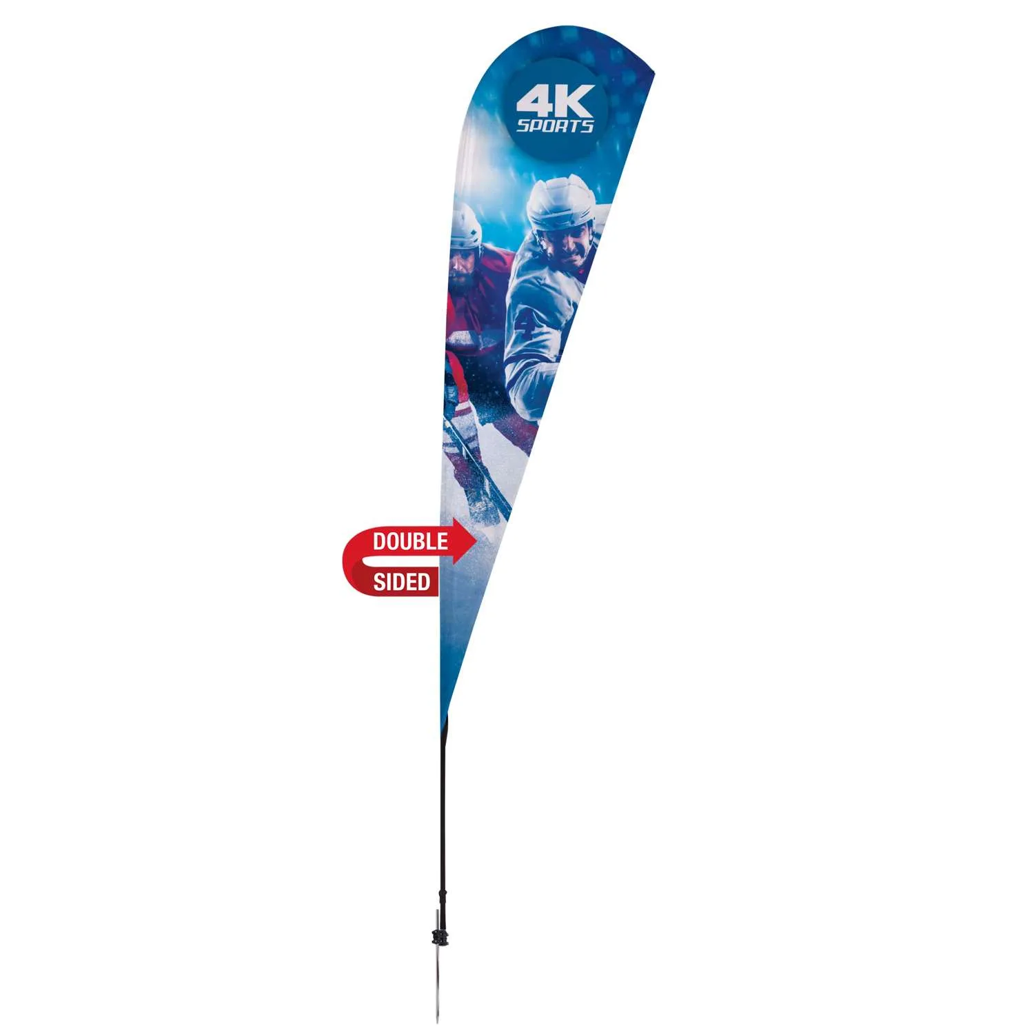 11.5' Streamline Teardrop Sail Sign Flag, 2-Sided, Spike