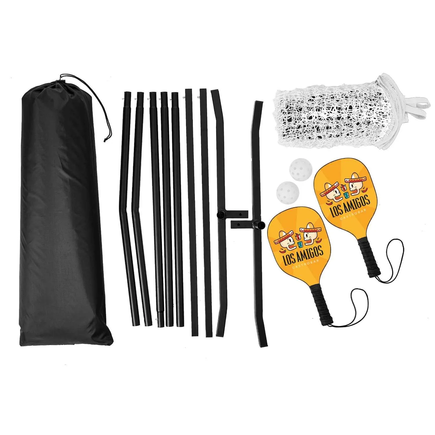 Pickleball Set with Net, Single-Sided Paddles view 5