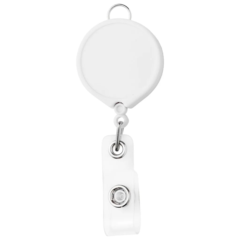 Large Face Retractable Badge Reel w/lanyard attachment - Opaque view 2