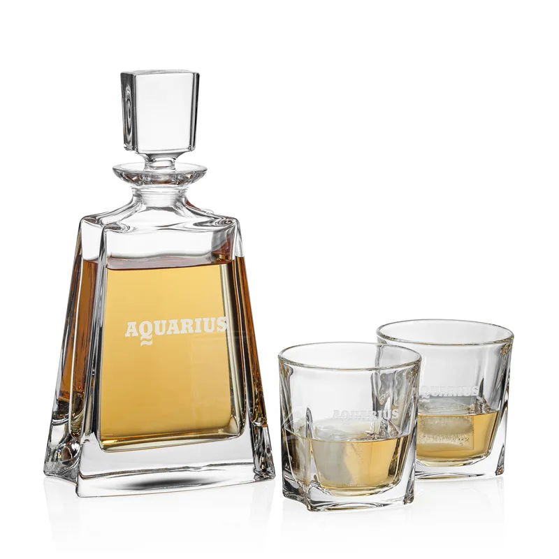 Decanter Set, Deep Etch, Decanter & 2 OTR
