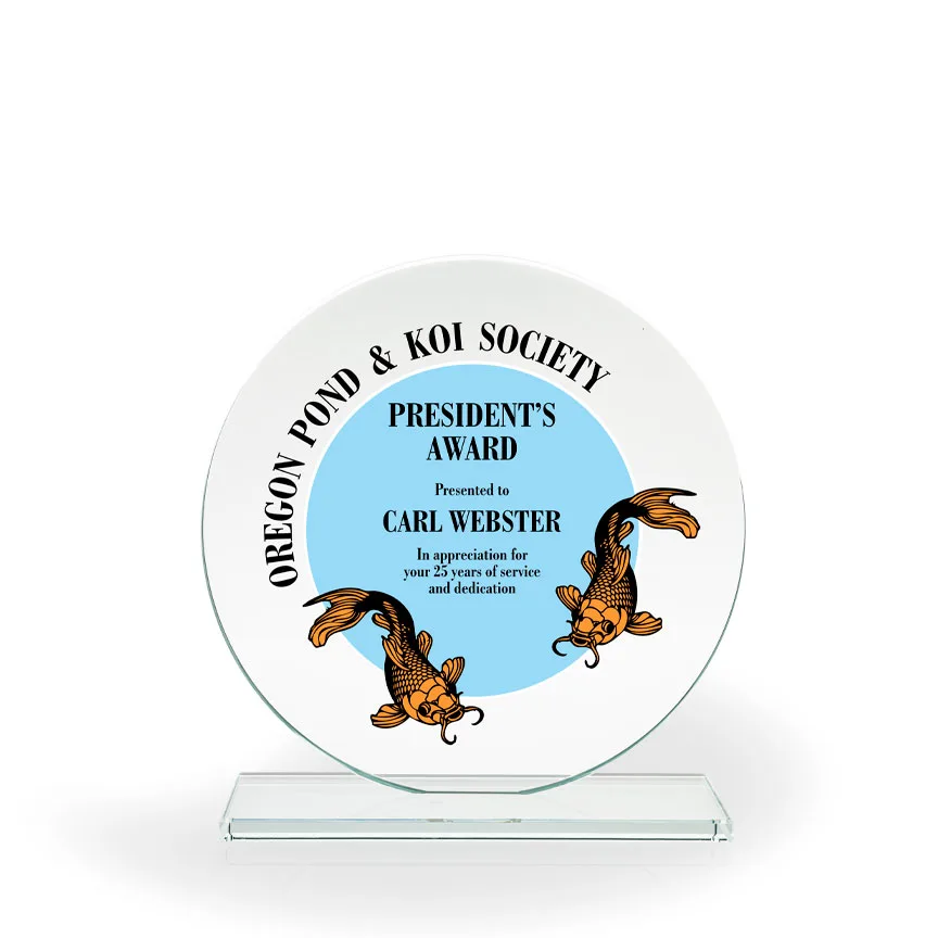 Karla Circle Glass Award, Large - UV Print
