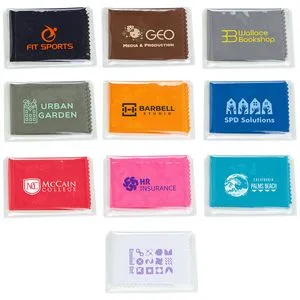 6" x 6" 220GSM Microfiber Cleaning Cloth in Clear PVC Case view 2