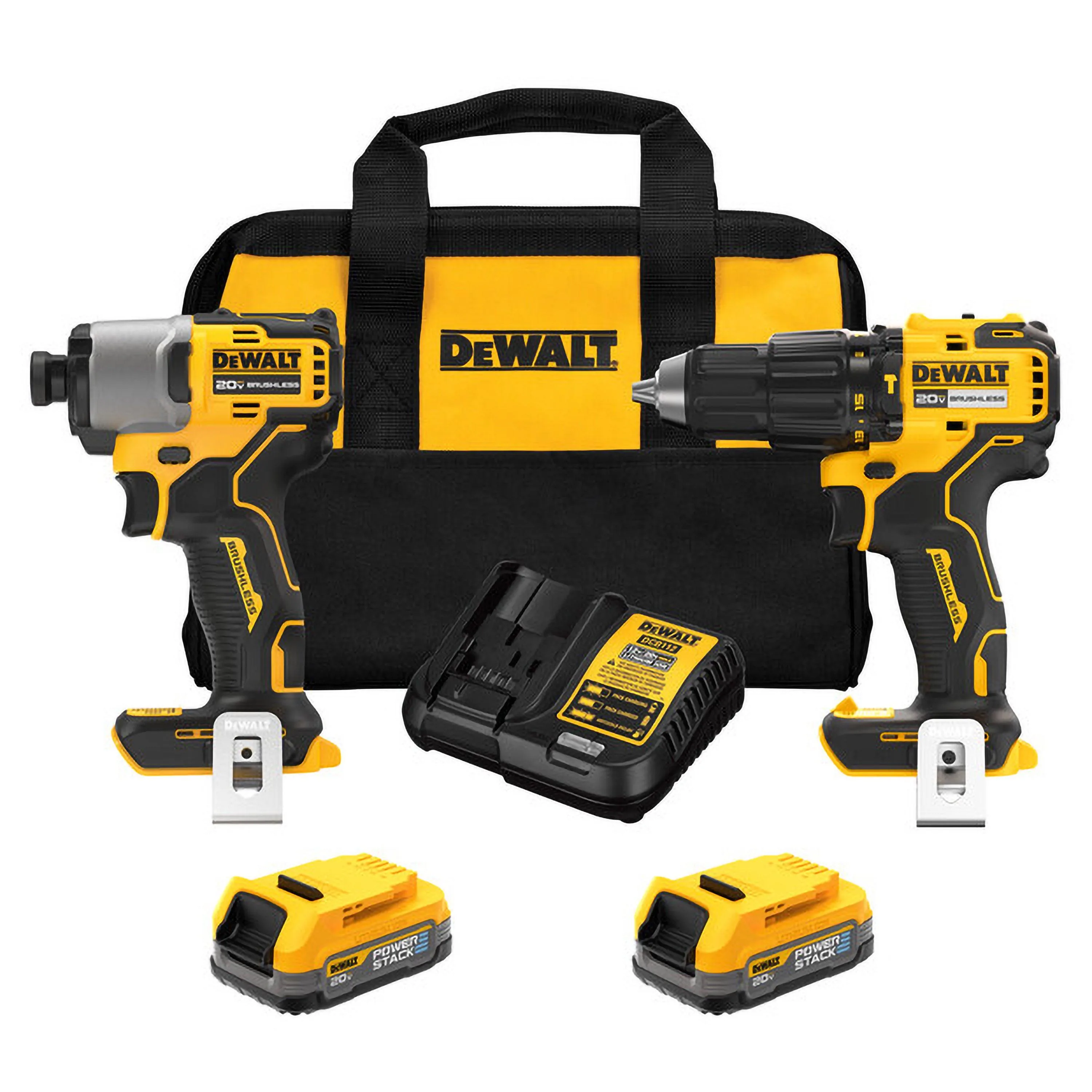 DeWalt 20V Max Brushless 2-Tool Combo Kit W/ Powerstack Batteries