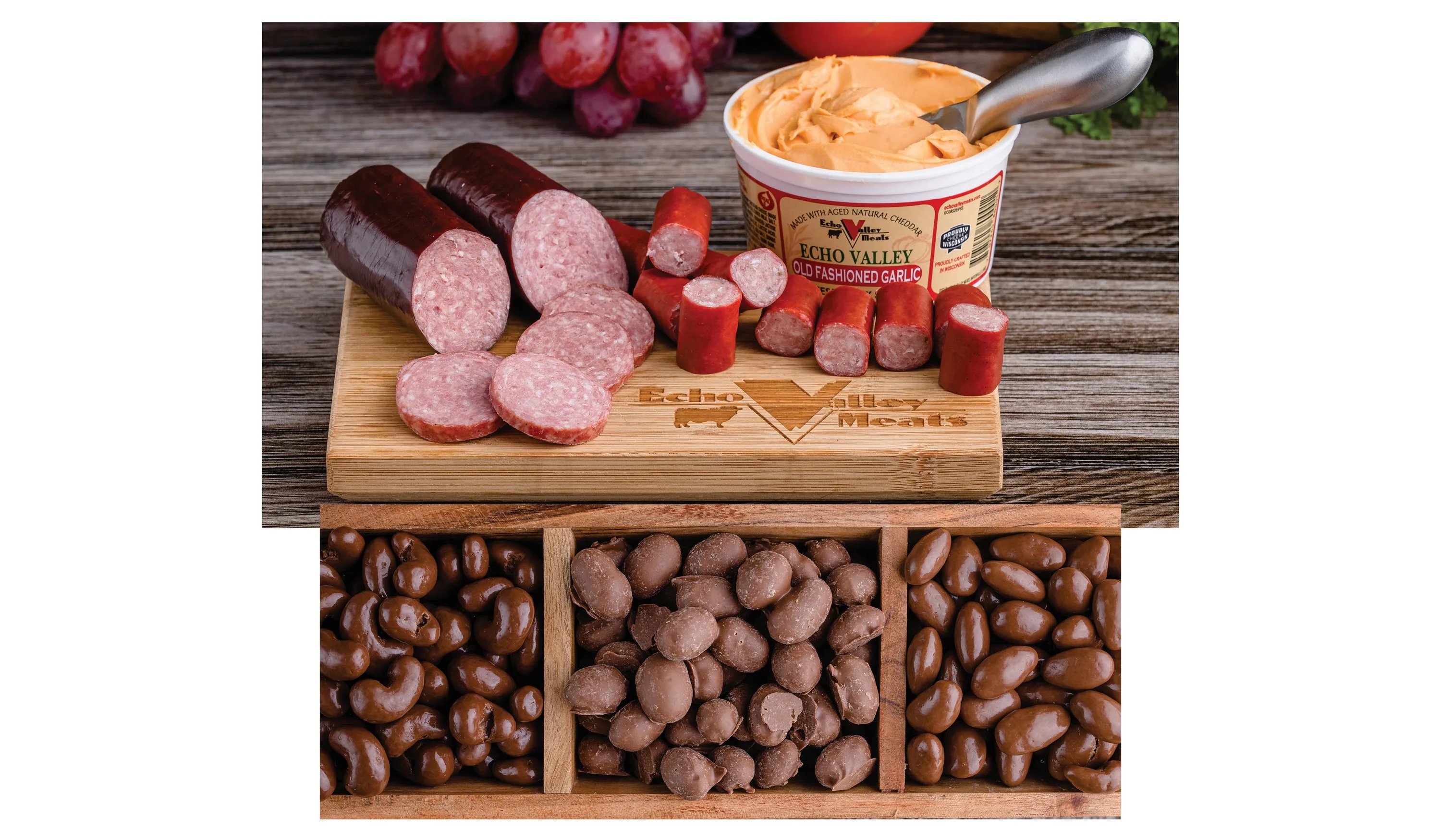 Echo Valley Meats - Sausage & Cheese w/Snack Sticks & Chocolate Nut Trio view 2