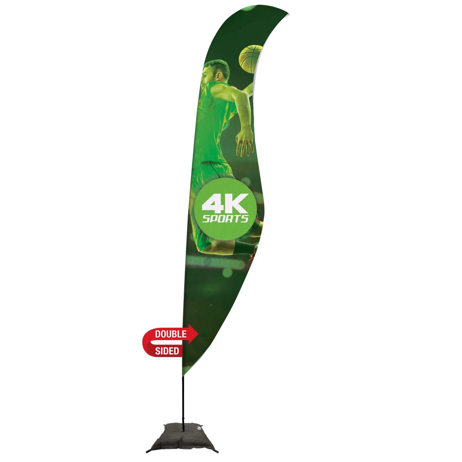 17' Streamline Sabre Sail Sign Flag, 2-Sided, Scissor Base