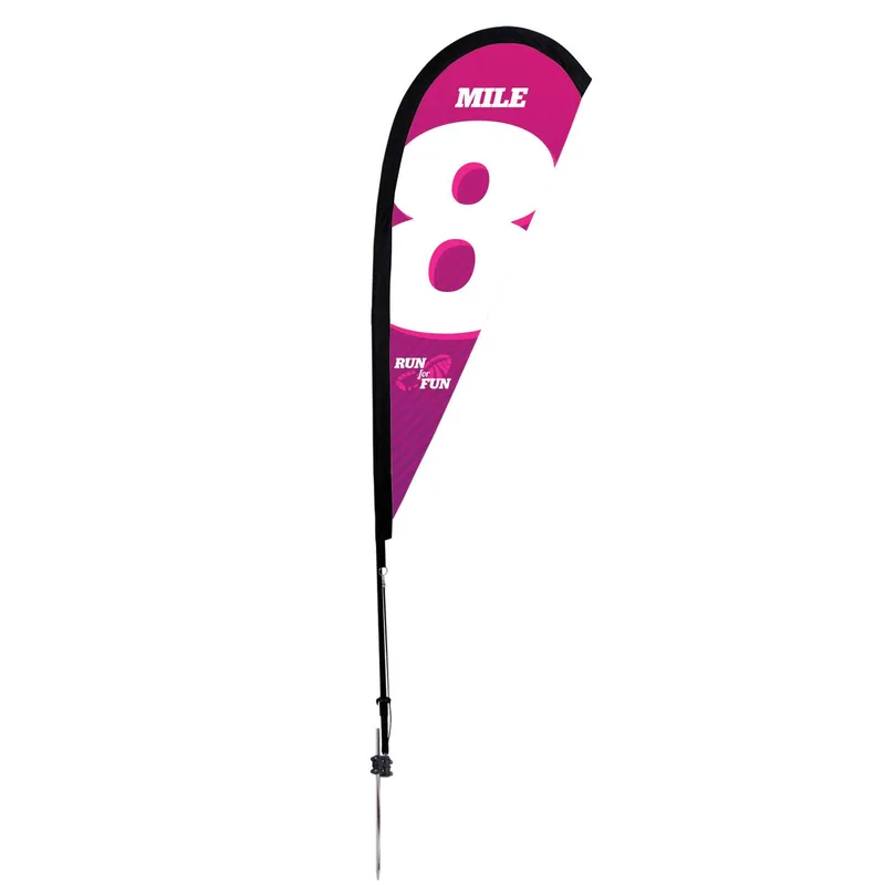 6' Premium Teardrop Sail Sign Flag, 1-Sided, Ground Spike