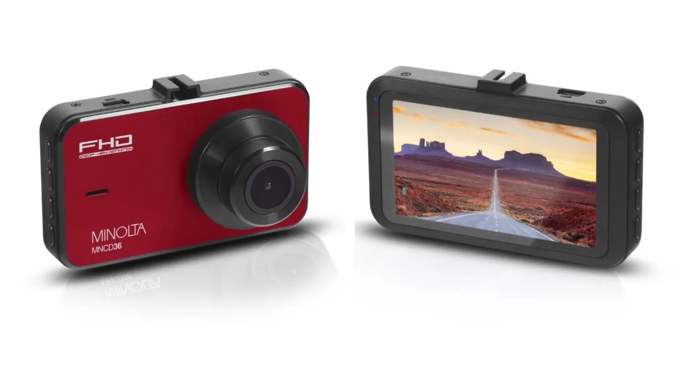 Minolta® Black DashCam 1080p w/3" LCD Camera