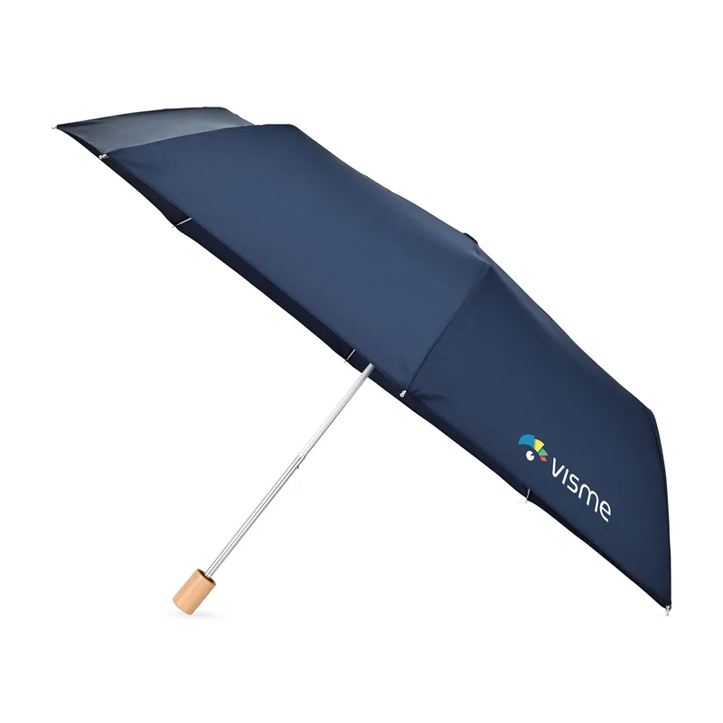 Elements 43" Recycled Manual Folding Umbrella - Navy