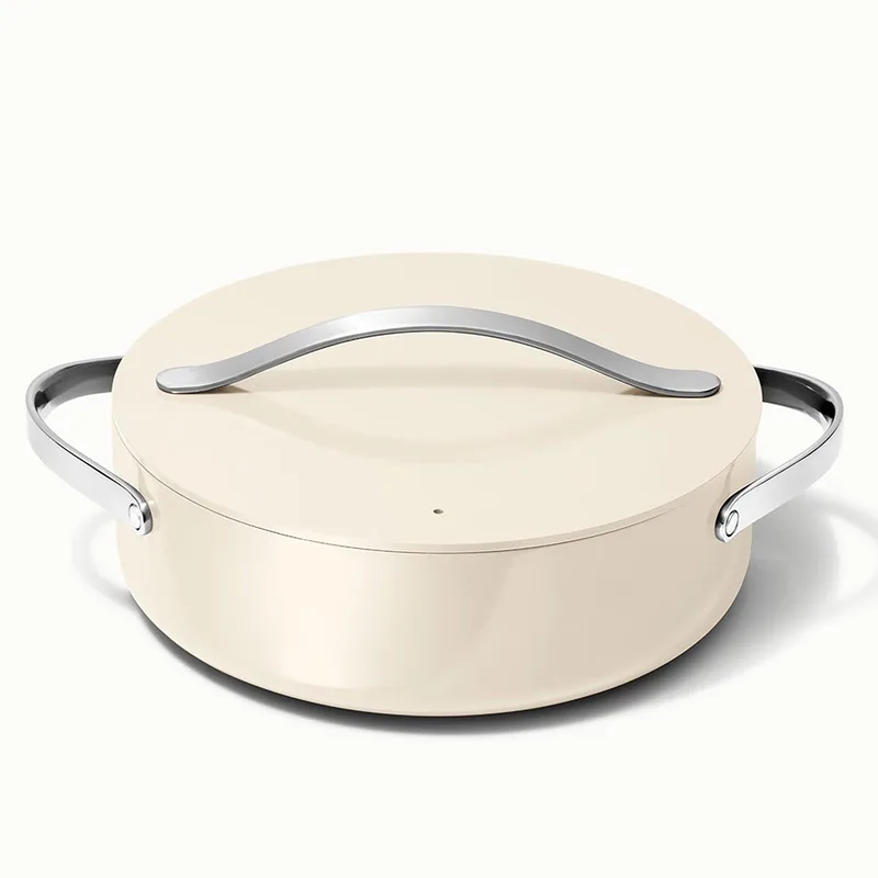 Caraway 6Qt Nonstick Ceramic Rondeau Pan W/ Lid Cream