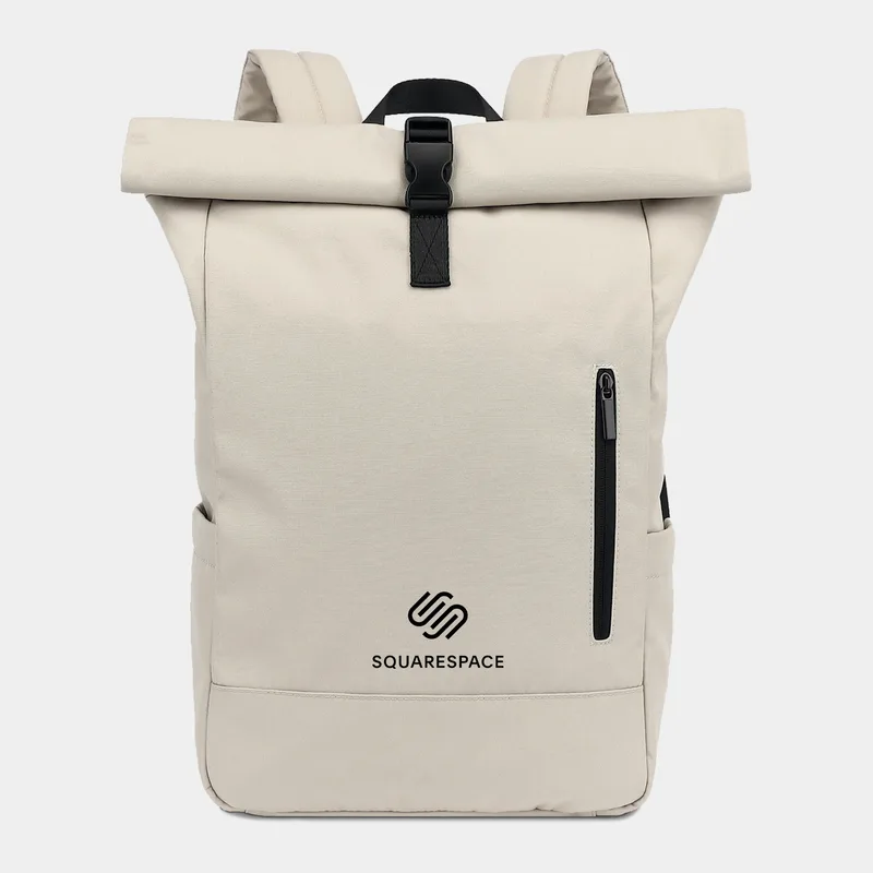 Malibu - Roll Top Laptop Backpack (Tan)