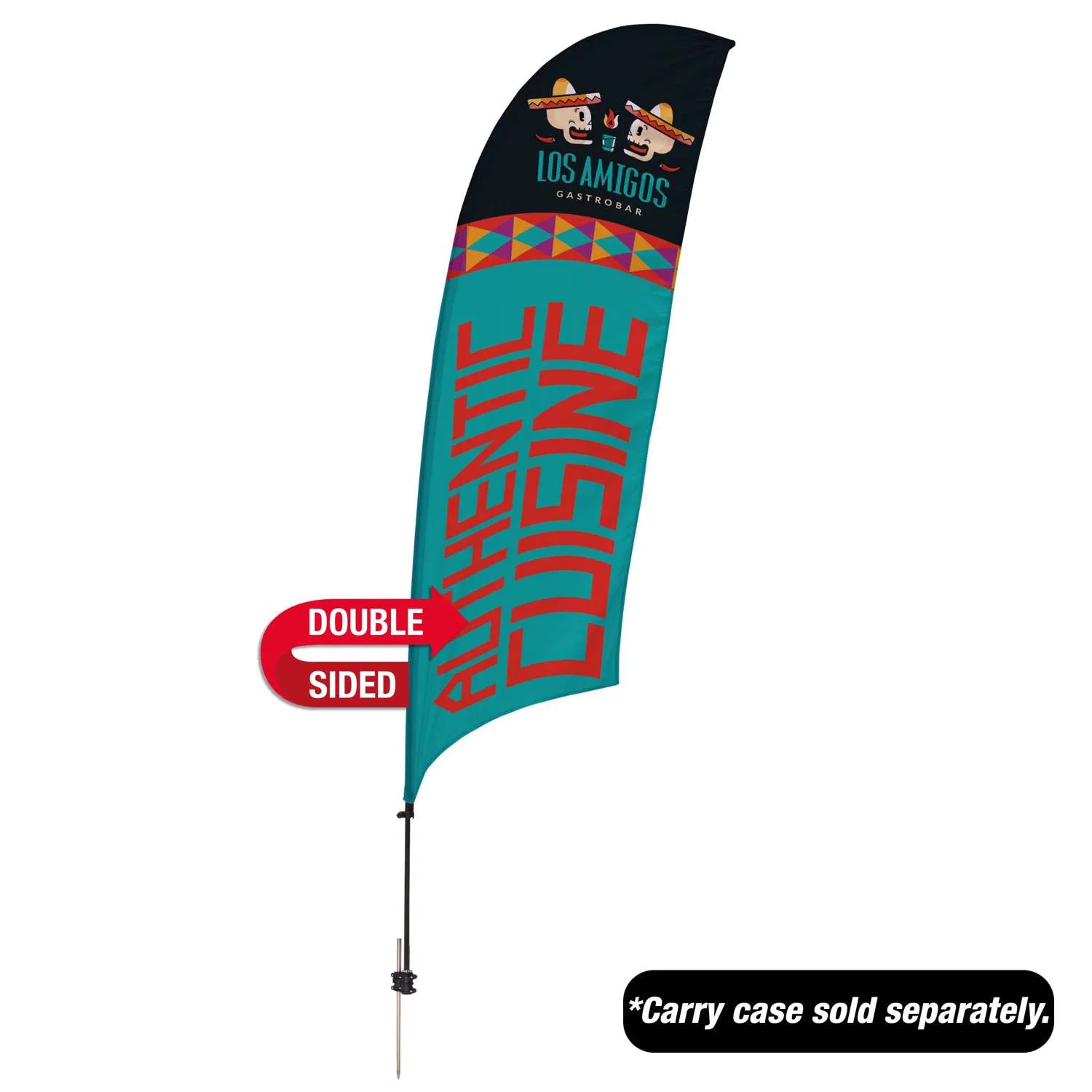 10.5' Value Razor Sail Sign Flag - 2-Sided with Ground Spike