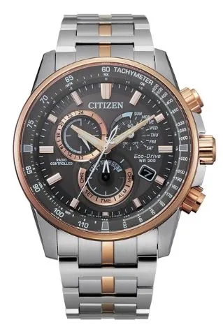 Citizen® Men's Atomic Time Eco-Drive® Black Watch w/Gray Dial
