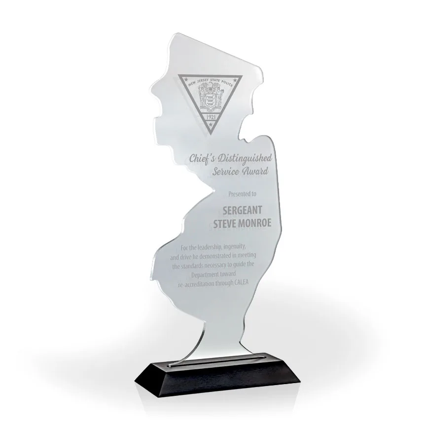 New Jersey Award with Black Wood Base - Engraved