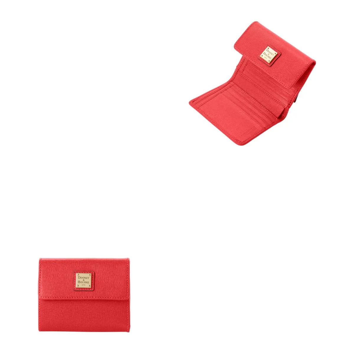 Dooney & Bourke Saffiano Small Flap Wallet - Tomato Red