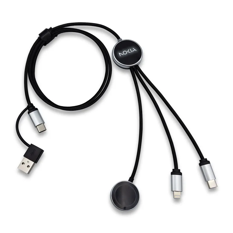 Velora, 3-in-1 Light-up Charging Cable with Apple & Samsung Watch Charging